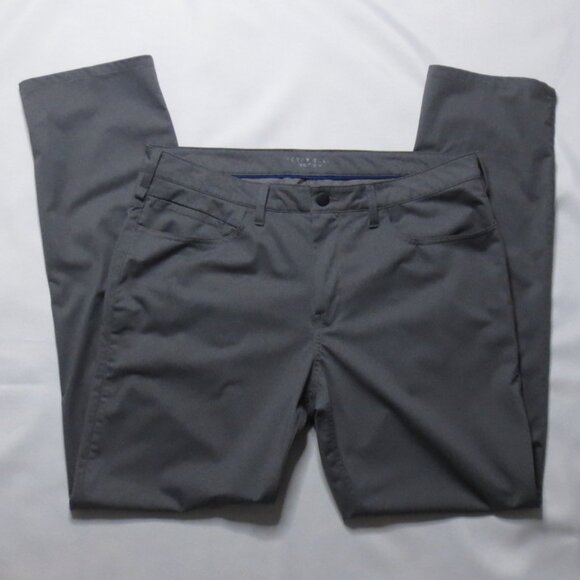 PERRY ELLIS mens PANTS gray MOTION stretch QUICK DRY wrinkle resistant SIZE 35 - Picture 1 of 10